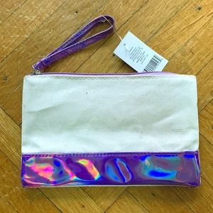 Natural Canvas and Purple Tote purse